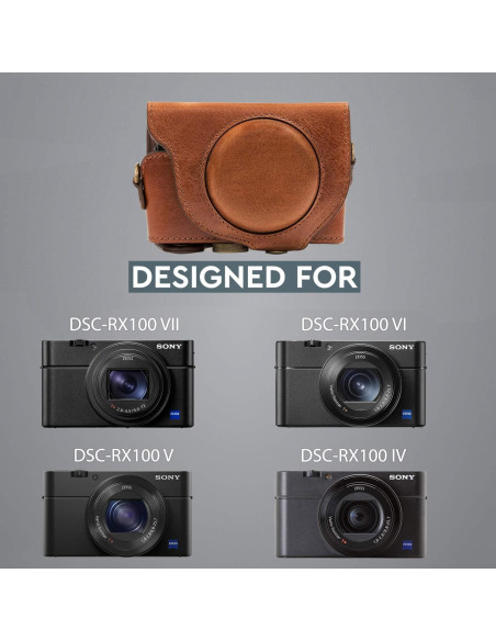 Funda de Cuero Genuino MegaGear para Cámara Sony Cyber-Shot