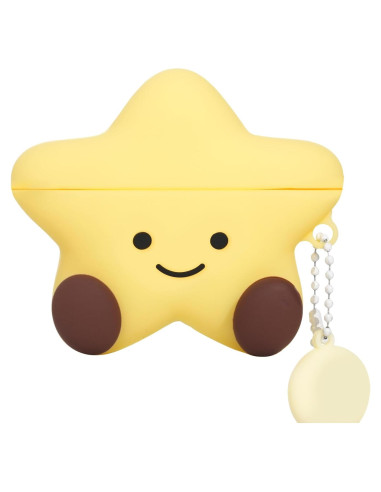 Funda Protectora Silicona Kawaii para AirPods 4 Skyconser Amarillo