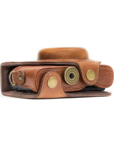 Funda de Cuero Genuino MegaGear para Cámara Sony Cyber-Shot