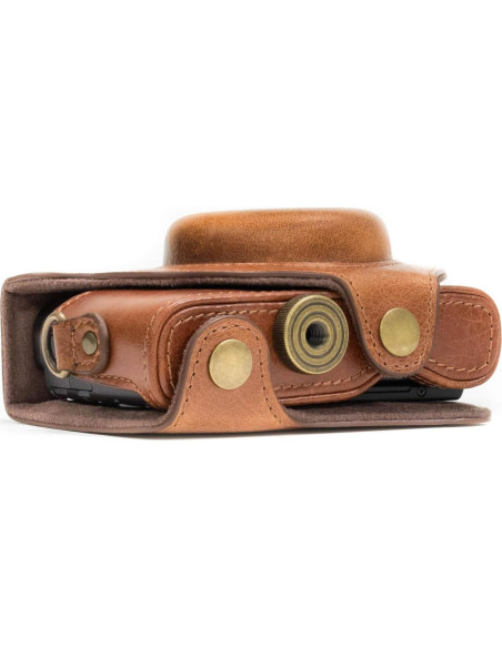 Funda de Cuero Genuino MegaGear para Cámara Sony Cyber-Shot