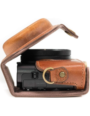 Funda de Cuero Genuino MegaGear para Cámara Sony Cyber-Shot
