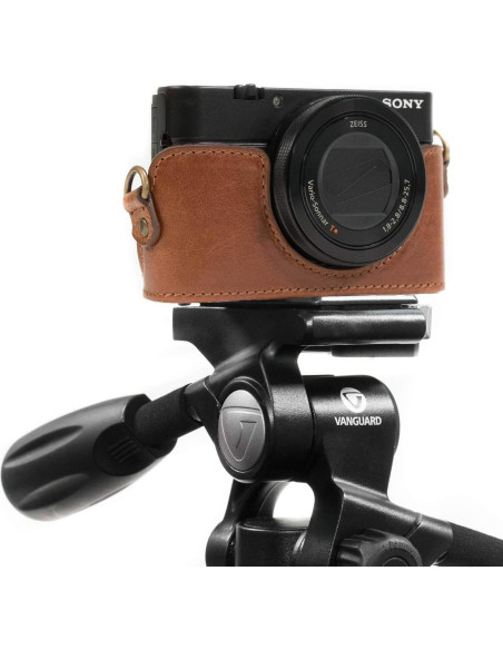 Funda de Cuero Genuino MegaGear para Cámara Sony Cyber-Shot