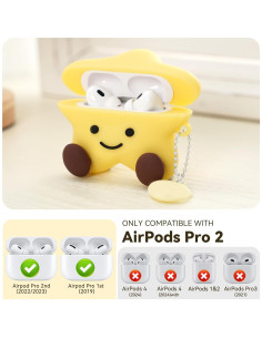 Funda Protectora Silicona Kawaii para AirPods 4 Skyconser Amarillo 2