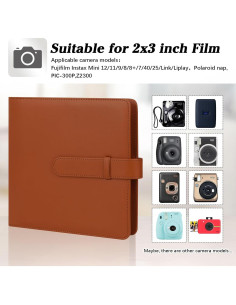 Álbum de Fotos 360 Bolsillos Ruibytree Marrón para Instax Mini 2