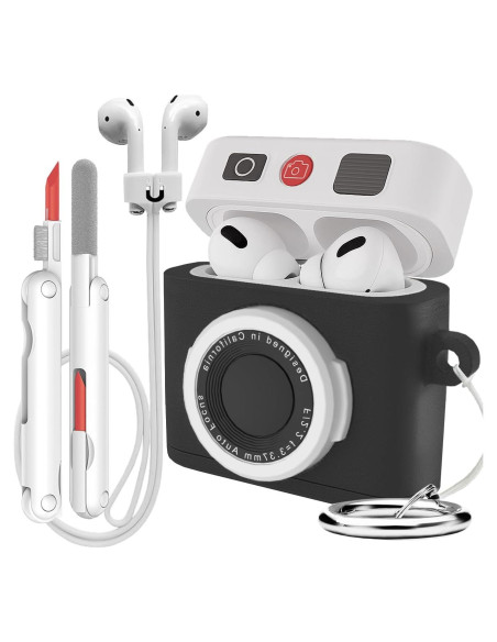 Funda de Silicona para AirPods 4 CMGOE con Correa y Kit de Limpieza