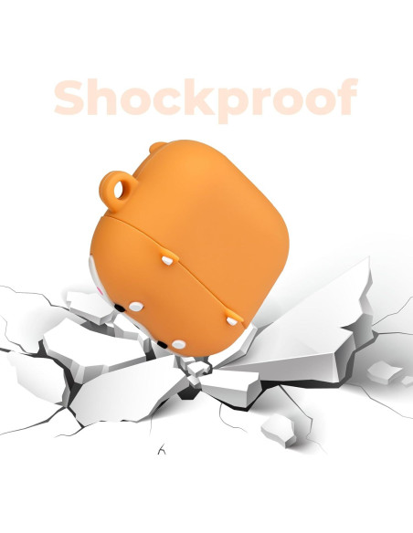 Funda de Silicona Amarilla para AirPods 4 YONOCOSTA 3D Corgi