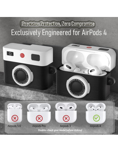 Funda de Silicona para AirPods 4 CMGOE con Correa y Kit de Limpieza