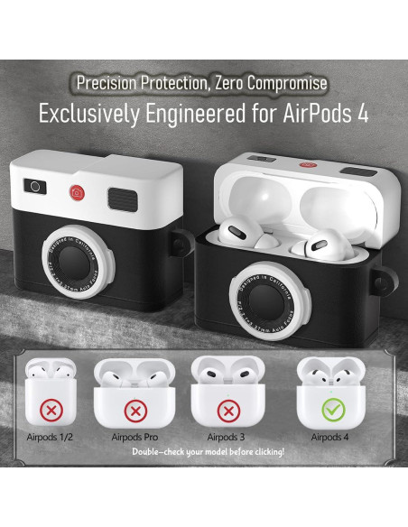 Funda de Silicona para AirPods 4 CMGOE con Correa y Kit de Limpieza