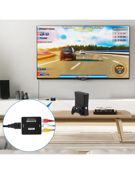 Convertidor RCA a HDMI INF 1080P 60Hz para Consolas y DVD