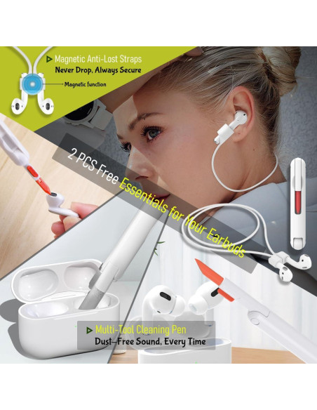 Funda de Silicona para AirPods 4 CMGOE con Correa y Kit de Limpieza