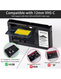 Adaptador de Cassette VHS-C Ruihua 12mm a VHS Digital 2