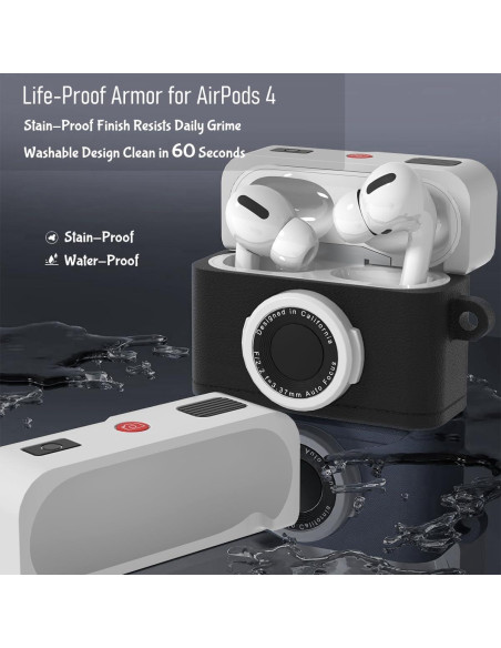 Funda de Silicona para AirPods 4 CMGOE con Correa y Kit de Limpieza