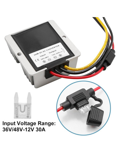 Convertidor Regulador 36V/48V a 12V 30A 360W EATAKWARD IP68