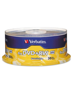 Discos DVD+RW Verbatim 4.7GB 4X Carrete 30 Unidades