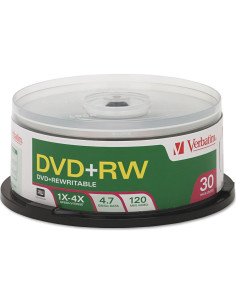 Discos DVD+RW Verbatim 4.7GB 4X Carrete 30 Unidades 2