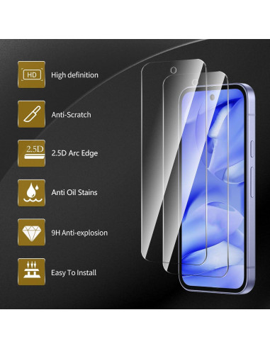 Paquete 3 Protectores Pantalla Vidrio Templado Nixinioo Google Pixel 9A