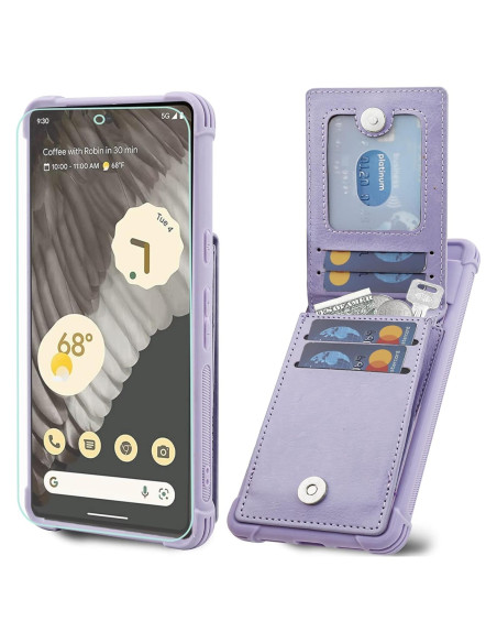 Funda de Cartera VANAVAGY para Google Pixel 7 Pro Púrpura