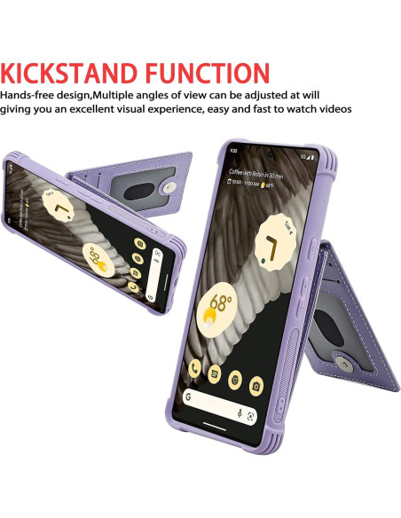 Funda de Cartera VANAVAGY para Google Pixel 7 Pro Púrpura