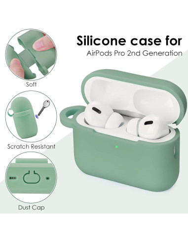 Funda Protectora de Silicona para AirPods Pro 2 - Verde Cactus