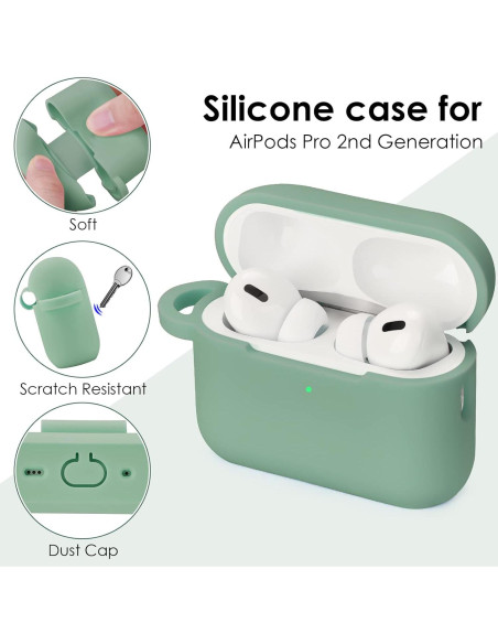 Funda Protectora de Silicona para AirPods Pro 2 - Verde Cactus