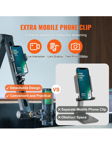 Brazo de Micrófono VEVOR AK-V6 Ajustable 1.5 kg 360