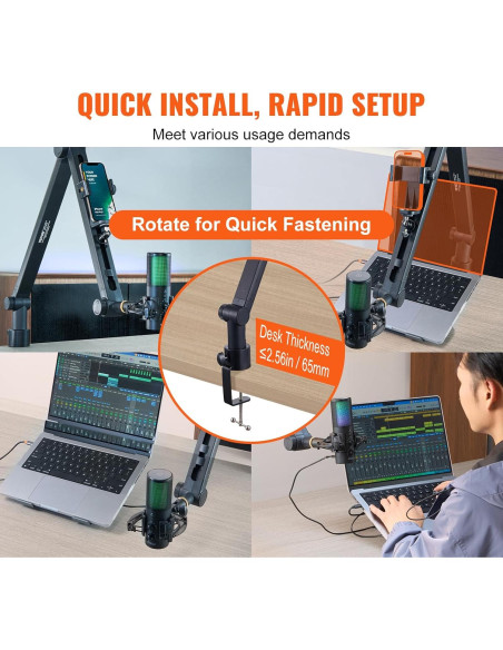 Brazo de Micrófono VEVOR AK-V6 Ajustable 1.5 kg 360