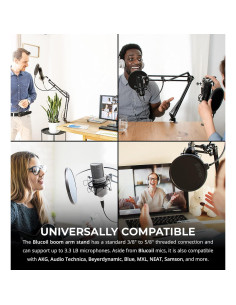 Soporte de brazo para micrófono Blucoil con filtro anti-pop 76.2 cm 2