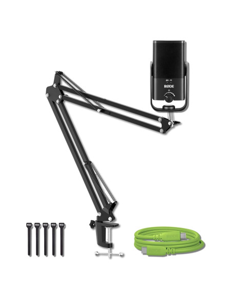 Micrófono USB Rode NT-USB Mini + Cable SC27 Verde y Brazo