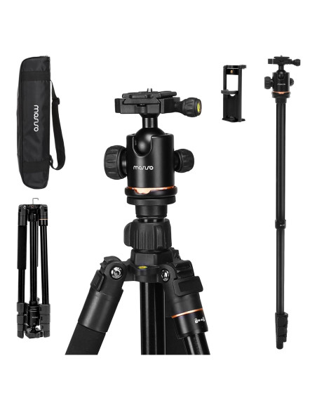 Trípode de Cámara Mosiso 164 cm Aluminio 5 kg Bolsa y Monopie