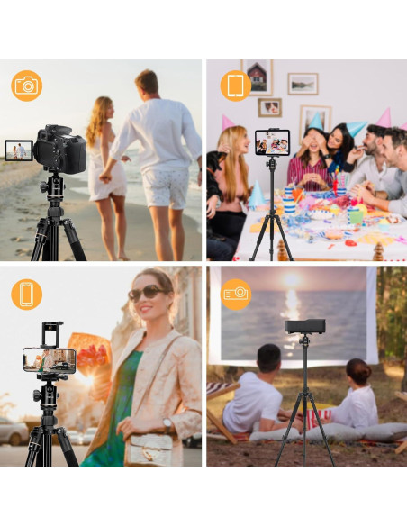 Trípode de Cámara Mosiso 164 cm Aluminio 5 kg Bolsa y Monopie