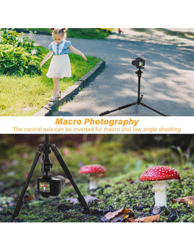 Trípode de Cámara Mosiso 164 cm Aluminio 5 kg Bolsa y Monopie
