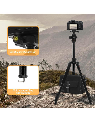 Trípode de Cámara Mosiso 164 cm Aluminio 5 kg Bolsa y Monopie