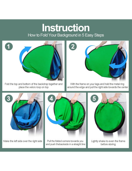 Fondo Verde Azul Portátil EMART 2-en-1 100x150 cm