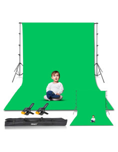 Kit de Soporte de Fondo Verde EMART 2.6x3.0m para Fotografía