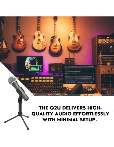 Micrófono Dinámico USB/XLR Samson Q2U para Grabación y Podcasting