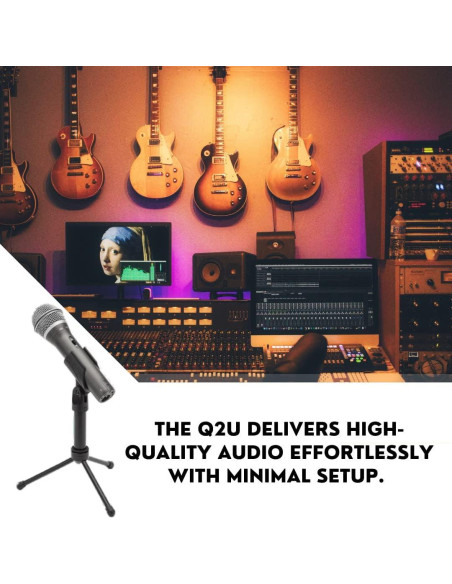 Micrófono Dinámico USB/XLR Samson Q2U para Grabación y Podcasting