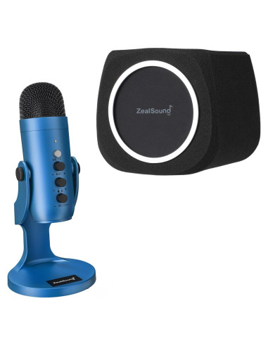 Micrófono USB ZealSound K66B con Filtro Pop y Soporte