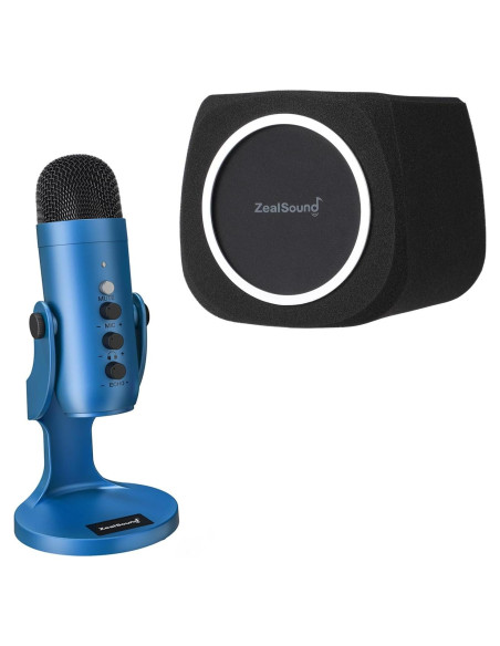 Micrófono USB ZealSound K66B con Filtro Pop y Soporte
