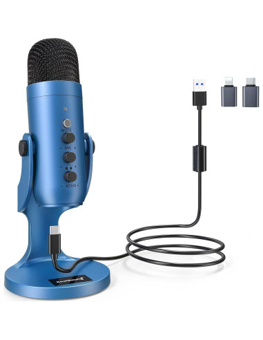 Micrófono USB ZealSound K66B con Filtro Pop y Soporte