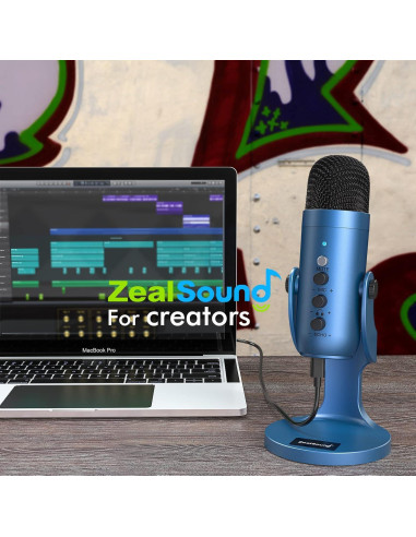 Micrófono Gaming ZealSound K66B con Filtro Pop y Soporte