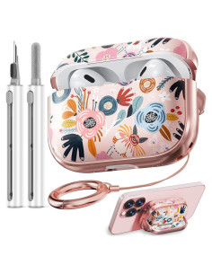 Funda Dura Inesore para AirPods Pro 2da Gen Rosa con Kit de Limpieza
