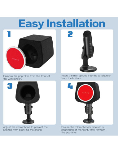 Micrófono Gaming ZealSound K66B con Filtro Pop y Soporte