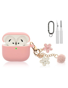 Funda Protectora Silicona Rosa para AirPods 4 CASEFUN con Kit
