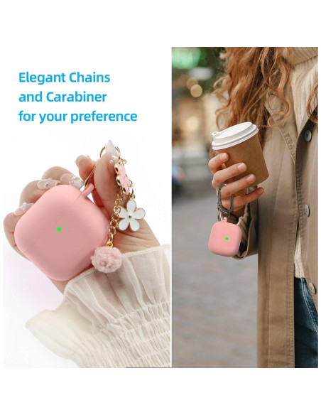 Funda Protectora Silicona Rosa para AirPods 4 CASEFUN con Kit