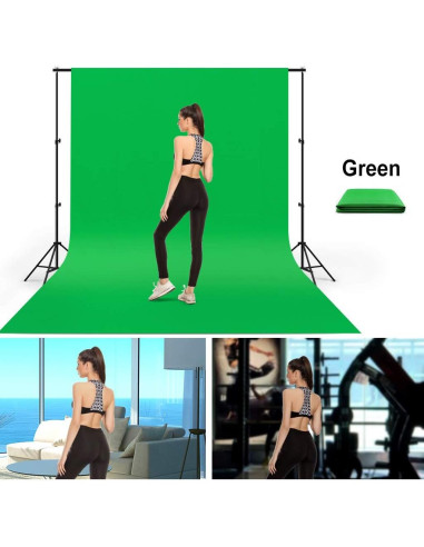 Fondo Verde de Fotografía 10x6m LCUIRC con Bolsillos y Abrazaderas