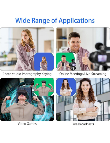 Fondo Verde Portátil 142x142cm con Soporte Reversible Azul