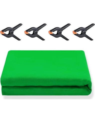 Fondo Verde de Fotografía 10x6m LCUIRC con Bolsillos y Abrazaderas