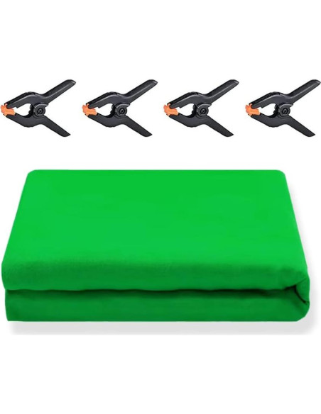 Fondo Verde de Fotografía 10x6m LCUIRC con Bolsillos y Abrazaderas