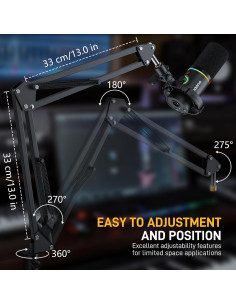Soporte de Micrófono MAONO BA20 con Cable XLR Ajustable 2