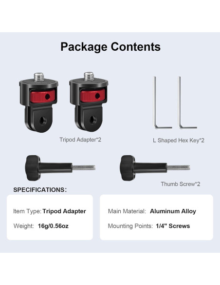 Kit de Adaptadores de Montaje para Cámaras Mechrig - 2 Piezas